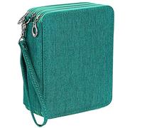 Gullor Large Capacity 3 Layers Pencil Bag Pencil Holder Organizer - 78 Slots for Colored Pencils, Green