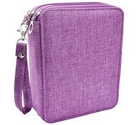 Gullor Large Capacity 3 Layers Pencil Bag Pencil Holder Organizer - 78 Slots for Colored Pencils, Purple