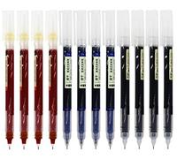 Gullor Liquid Ink Rollerball Pens, 0.5mm Fine Tip Quick-Drying Pens for Writing, Notetaking and Drawing, 3 Colors Ink, 12 Pieces