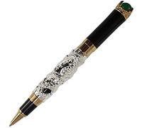 Gullor Luxury Silver Chinese Ming Dynasty Emperor Style Dragon Play Jade Ball Rollerball Pen