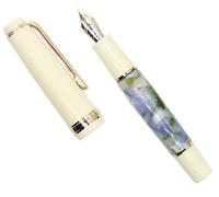 Gullor Mini Fountain Pen Gold Trim, Acrylic Pocket Pen, Blue Green, Extra Fine Nib (0.38mm)