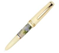 Gullor Mini Fountain Pen Gold Trim, Acrylic Pocket Pen, Blue Green, Hidden Extra Fine Nib (0.38 mm)