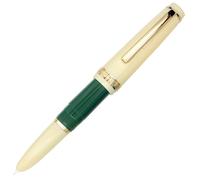 Gullor Mini Fountain Pen Gold Trim, Acrylic Pocket Pen, Green, Hidden Extra Fine Nib (0.38 mm)
