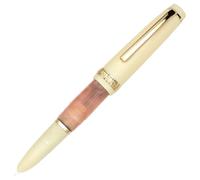 Gullor Mini Fountain Pen Gold Trim, Acrylic Pocket Pen, Pink, Hidden Extra Fine Nib (0.38 mm)
