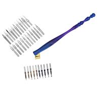 Gullor Oblique Calligraphy Dip Pen Nib Holder with 33 Nibs, Blue Purple