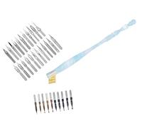 Gullor Powder Blue Oblique Calligraphy Dip Pen Nib Holder with 33 Nibs