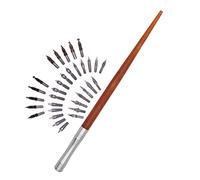 Gullor Resin Dip Pen Handcrafted Calligraphy Set with 33 Nibs for Art, Signatures, Drawing, Caligraphy Kits for Beginners (Brown)