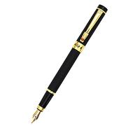 Gullor Retro Style Art Dragon Clip Fountain Pen with Ink Converter, Black