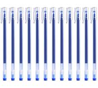 Gullor Slender Gel Ink Rollerball Pen, Quick Drying Ink Pens Fine Point, Office School Stationery Supplies, Blue Ink, 12 Pieces