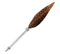 Gullor Vintage Feather Quill Pen, Nuture Feather Dip Pen with Gift Box, Brown