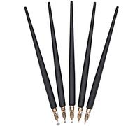Gullor Wooden Cartoon Pen Set Calligraphy Dip Pens with 5 Size Nibs for Manga/Comic/Word Art/Pen-and-Ink Drawing, Black