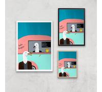 Gulls Chippies Giclee Art Print - A2 - White Frame