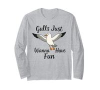 Gulls Just Wanna Have Fun Seagulls Women Girls Long Sleeve T-Shirt