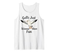 Gulls Just Wanna Have Fun Seagulls Women Girls Tank Top