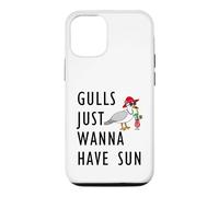 Gulls Just Wanna Have Sun Cartoon Seagull Beach Theme Case for iPhone 12/12 Pro