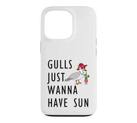 Gulls Just Wanna Have Sun Cartoon Seagull Beach Theme Case for iPhone 13 Pro