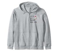 Gulls Just Wanna Have Sun Cartoon Seagull Beach Theme Zip Hoodie