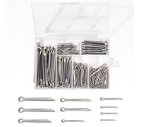 Gullskies 290pcs cotter pins,304 Stainless Steel Split Pins Assorted Kit in 6 Sizes(M1, M2, M2.5, M3, M4, M5),Cotter Pin Assortment Kit with Storage Box For automobile,mechanical,Workshop repair.