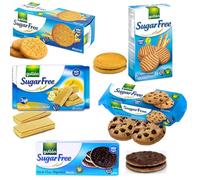 Gulon Sugar Free Digestive,Shortbread,Wafer,Chocolate Chip Biscuits Collections - Diabetic friendly & No Added Sugar Biscuits - 5 x Types of Biscuits Packs