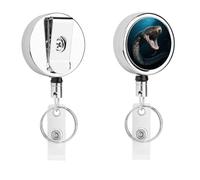 Gulper EEL Retractable Work Badge Holder Keychain Badge Reel 24.4" Cord & 360° Swivel Alligator Clip Heavy Duty Id Name Tag Holder for Nurses Doctors Teachers Office Workers