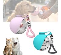 GulpUp The 2-in-1 Dog Water Bottle & Bowl, Portable Leak-Proof Puppy Travel Flask with Foldable Silicon Dispenser, Lightweight Walking Accessory for Outdoor Trips (Printed Pink & Printed Blue)