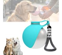 GulpUp The 2-in-1 Dog Water Bottle & Bowl, Portable Leak-Proof Puppy Travel Flask with Foldable Silicon Dispenser, Lightweight Walking Accessory for Outdoor Trips (Blue)