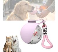 GulpUp The 2-in-1 Dog Water Bottle & Bowl, Portable Leak-Proof Puppy Travel Flask with Foldable Silicon Dispenser, Lightweight Walking Accessory for Outdoor Trips (Printed Pink)