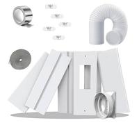 Gulrear 95"Sliding Door AC Vent Kit with Φ 5.1"Extendable Hose Filter Screen & Weather Stripping Universal 5.0/5.9 Inch Coupler for Sliding Glass/Window Portable AC Energy Saving Airtight Seal System