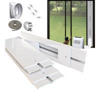 Gulrear Max 95"Sliding Door Air Conditioner Vent Kit with Filter Screen & 2 weather strippings Energy Saving Airtight Universal 5.0/5.9 Inch AC Hose Coupler Portable AC Balcony Door Plates kit