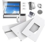 Gulrear Portable AC Window Vent Kit for Double-Hung/Small sliding windows 26"-47"Adjustable With 5.1"/5.9" Universal Coupler &2 Weather Strippings Fit LG/Hisense/Hair etc Portable ac Window Seal Kit