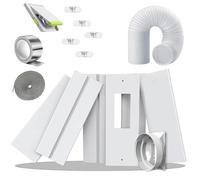 gulrear Sliding Door Air Conditioner Kit,Max Adjustable Length 228cm/90Inch, Sliding Door AC Vent Kit, Suit for 13cm/5.1Inch Exhaust Hose…