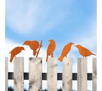 GULURUKIO Rusty Bird Silhouette with Rusty Patina Birds Decoration Lifelike Metal Birds Garden Ornaments Silhouette Simulation Bird Figurine Rustic Outdoor Patio Yard Adornment