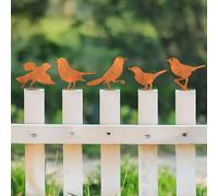 GULURUKIO Rusty Bird Silhouette with Rusty Patina Birds Decoration Lifelike Metal Birds Garden Ornaments Silhouette Simulation Bird Figurine Rustic Outdoor Patio Yard Adornment