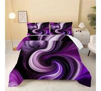 GULUZAI Super King Duvet Purple, swirls Super King Quilt, Lightweight and Soft Reversible Coverless Duvet Super King Size, Comfortable Spring and Autumn Comforter 260x220cm with 2 Pillowcases