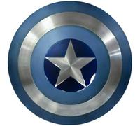 Gulvintilabcal Captain America Shield - 22 Inch Metal Replica - Steel And Leather, Adjustable Strap, Wall Mount, Prop Replica, Shield