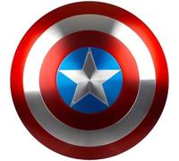 Gulvintilabcal Captain America Shield - Metal Prop Replica - Screen Accurate - 1:1 Scale - 22 Inch Shield with Adjustable Leather Straps and Aluminum Brackets - Adults Movie Prop Replica