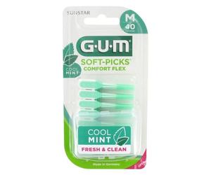 Gum 660 Softpicks Comfort Flex Regular, 40 Pack, Black, Standard