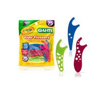 GUM-897 Crayola Kids' Flossers, Grape, Fluoride Coated, Ages 3+, 75 Count
