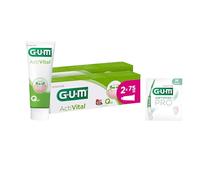 GUM ActiVital Toothpaste | Healthy Gums and Teeth Everyday | Anti-Plaque and antioxidant Action | Peppermint Flavour | 2 x 75ml (with 1 Bonus Sample)