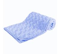 Gum & Berries Baby Boys Girls Rosebud Fleece Blanket Wrap Shawl Satin Trim & Fleece Back Blue 75 cm x 100 cm
