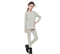 Gum & Berries Girls Loungewear Ribbed PyjamasTop & Leggings Nightwear Outfits Lounge Wear 2pcs Pajamas Set Sage 9-10 Years