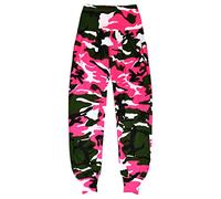 Gum & Berries Girls Neon Camouflage Ali Baba Harem Trousers Baggy Pants Kids Camo Leggings Costume Colour: Neon Pink - Size: 9-10 Years