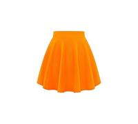 Gum & Berries Girls Skater Skirt High Waist Flared Mini Skirt Casual Dance Party Outfit Neon Orange 9-10 Years