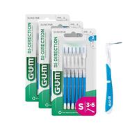 GUM BI-Direction Dual Position interdental Brushes | 90-Degree Positioning |Teeth Cleaning and Plaque Removal | 0.9mm, ISO 2 | Size S | 3x6 Bundle