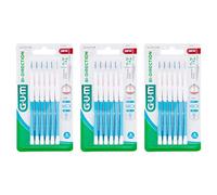 GUM Bi-Direction Interdental Brushes Pack of 6 0.9 mm Blue (Candle), Value Pack of 3 (3 x 6 Pieces)