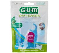 GUM Dental Flosser, 90 Count, Mint, Flavored, Wax Coating, Includes Floss Dispenser, 3 Pack