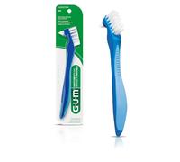 GUM Denture Brush, Flat Bristled Head, For Removable Dentures and Acrylic Retainers
