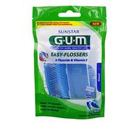 GUM Dental Flosser, 90 Count, Mint, Flavored, Wax Coating, Includes Floss Dispenser, 3 Pack