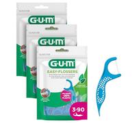 GUM Easy-FLOSSERS | Flossers | Remove Food Residue and Plaque Between Teeth | Fluoride and Vitamin E Coating | 3X 90 Sticks
