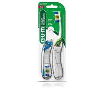 GUM Folding Travel Toothbrush, Compact Head + Tongue Cleaner, Soft Bristled Travel Toothbrushes for Adults, 2ct